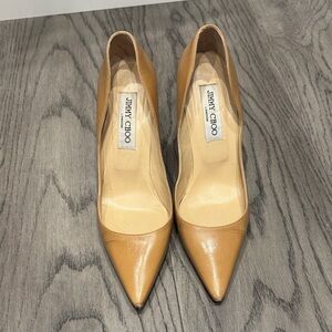 Jimmy Choo Camel Pointed Toe Heels